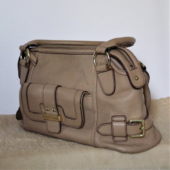 Franco Sarto Dark Beige Leather Handbag - Picture 4 of 9